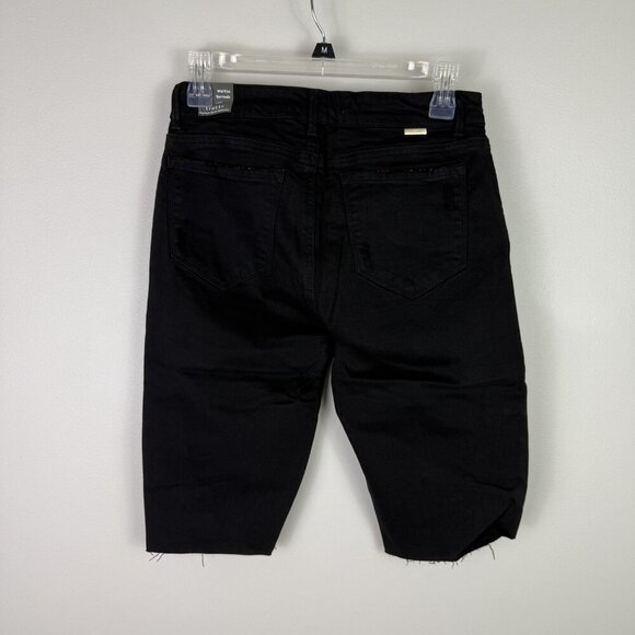 Tractr Bermuda Shorts Womens 4 Black Mid Rise Distressed Raw Hem Slim Fit NWT - Picture 10 of 12